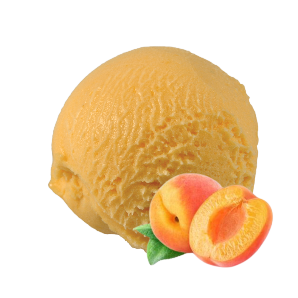 Glace de Lyon - boule de glaces - parfum abricot du languedoc-rousillon - glace abricot - glace fabriquée en France - crème glacée - glace artisanale - made in France - sorbet aux fruits - sorbet plein fruits - glace au fruits