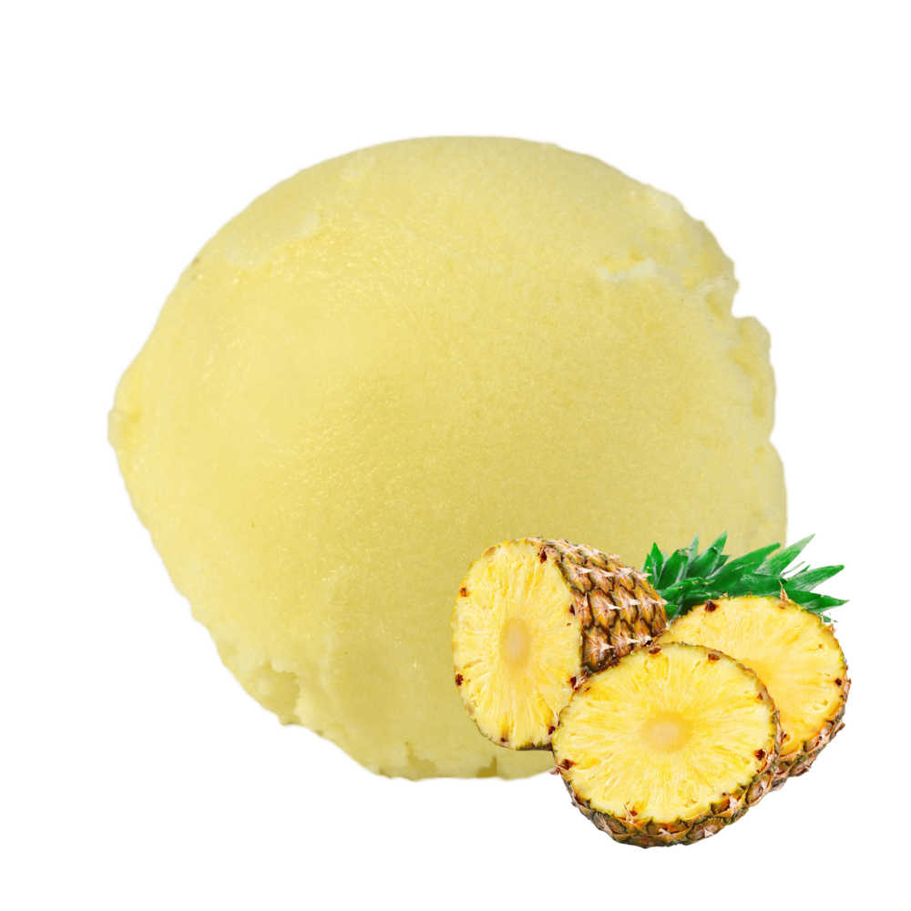 Glace de Lyon - boule de glaces - parfum ananas du costa rica - glace ananas - glace fabriquée en France - crème glacée - glace artisanale - made in France - sorbet aux fruits - sorbet plein fruits - glace au fruits