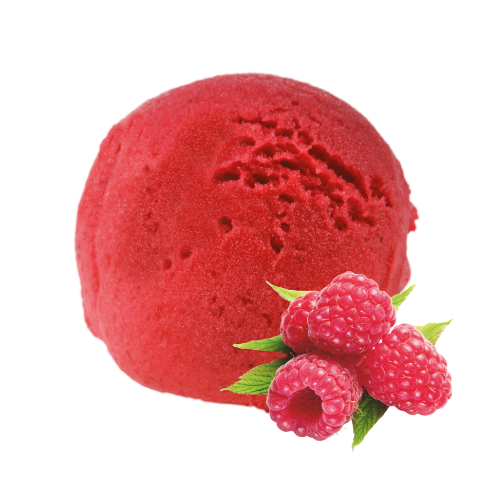 Glace de Lyon - boule de glaces - parfum Framboise - glace framboise - glace fabriquée en France - crème glacée - glace artisanale - made in France - sorbet aux fruits - sorbet plein fruits - glace au fruits
