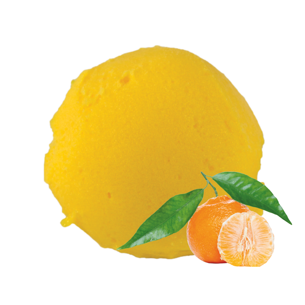 Glace de Lyon - boule de glaces - parfum Mandarine d'Espagne - glace mandarine - glace fabriquée en France - crème glacée - glace artisanale - made in France