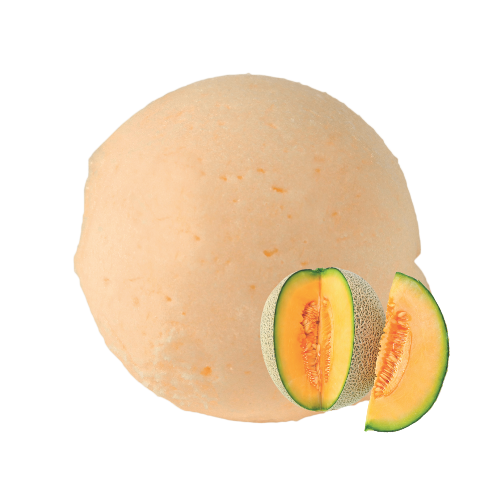 Glace de Lyon - boule de glaces - parfum melon - glace melon - glace fabriquée en France - crème glacée - glace artisanale - made in France - sorbet aux fruits - sorbet plein fruits - glace au fruits