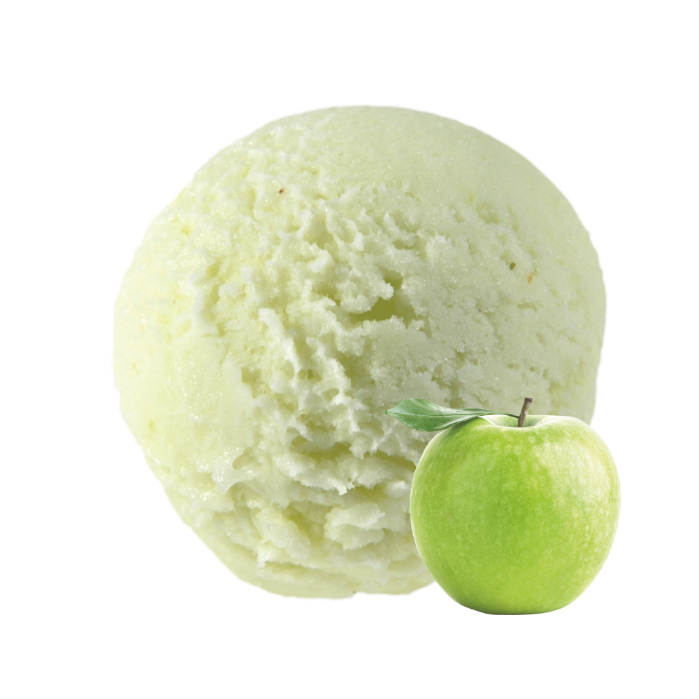 Glace de Lyon - boule de glaces - parfum pomme verte granny smith - glace pomme - glace fabriquée en France - crème glacée - glace artisanale - made in France - sorbet aux fruits - sorbet plein fruits - glace au fruits